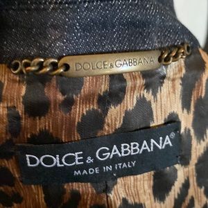 Heavy denim Dolce’ Gabbana new without tags leopard silk lining